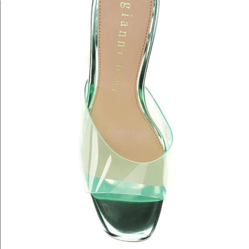 UEC Gianni Bini Oziee Vinyl Sculptural Heel Sandals Spring Green size 7.5 - Picture 6 of 10